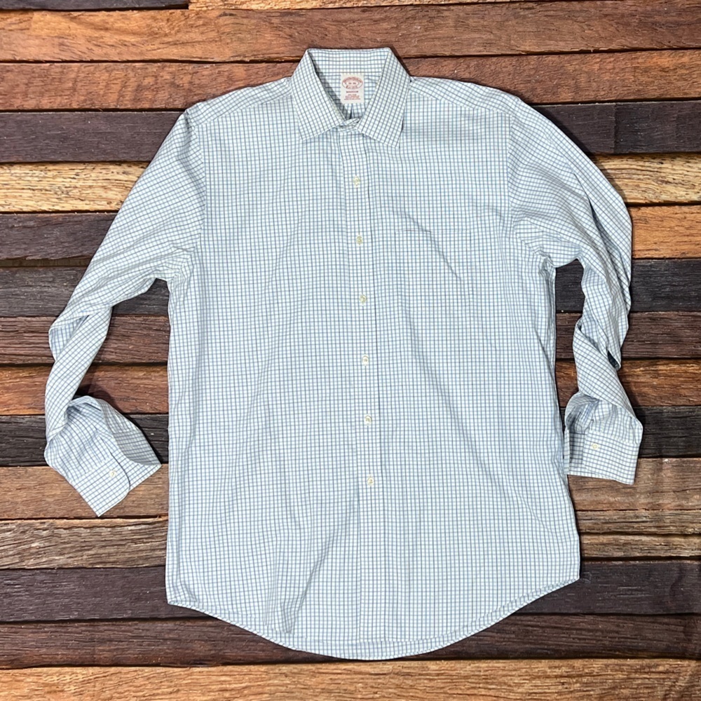 Brooks Brothers Madison Dress Shirt Preppy Check Professional Interview Top